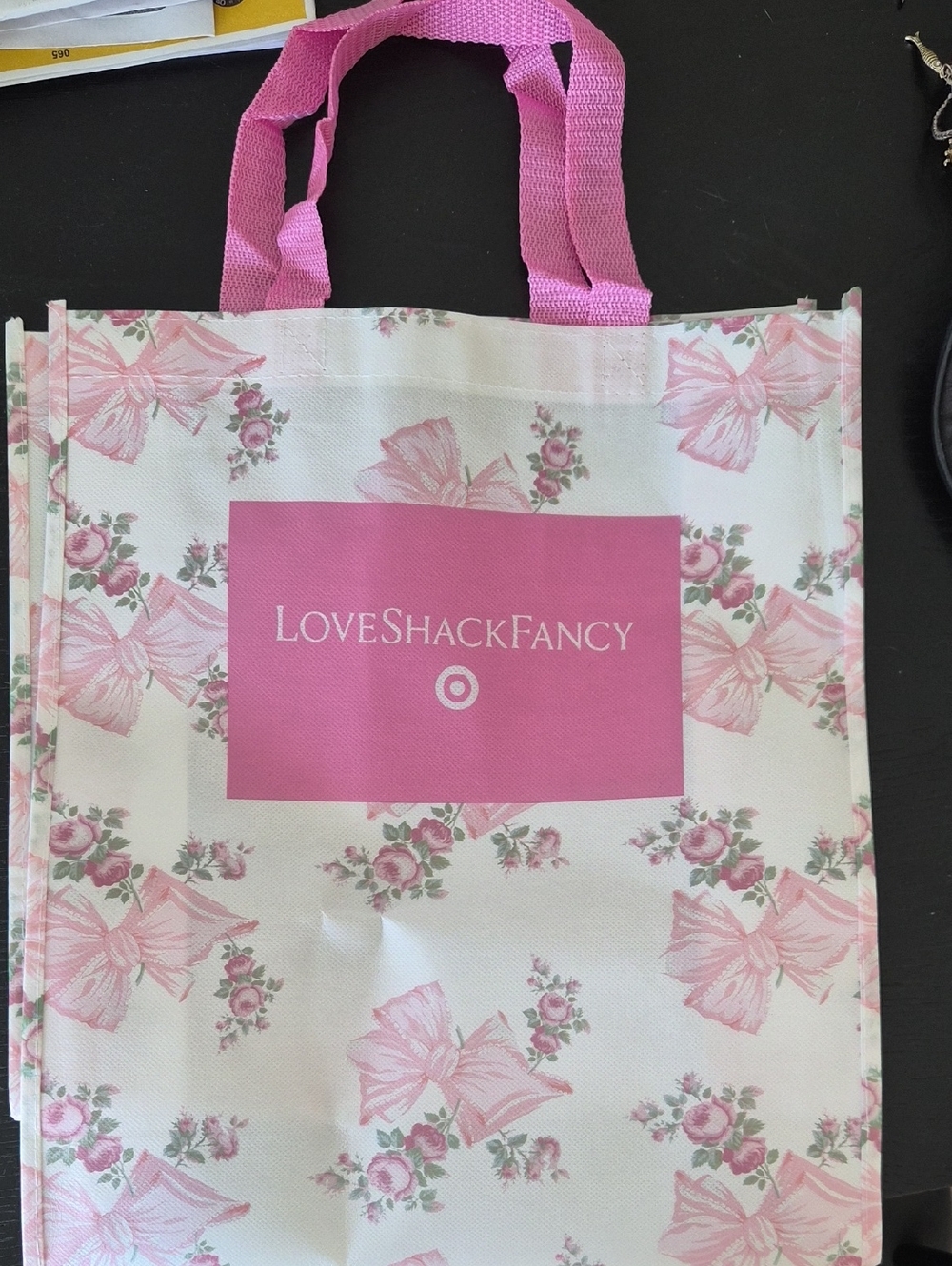 LoveShackFancy Pink Floral Bow Print Tote Exclusivr Target Drop